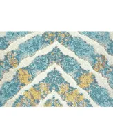 Feizy Keats R3469 Teal 2'7" x 8' Runner Rug