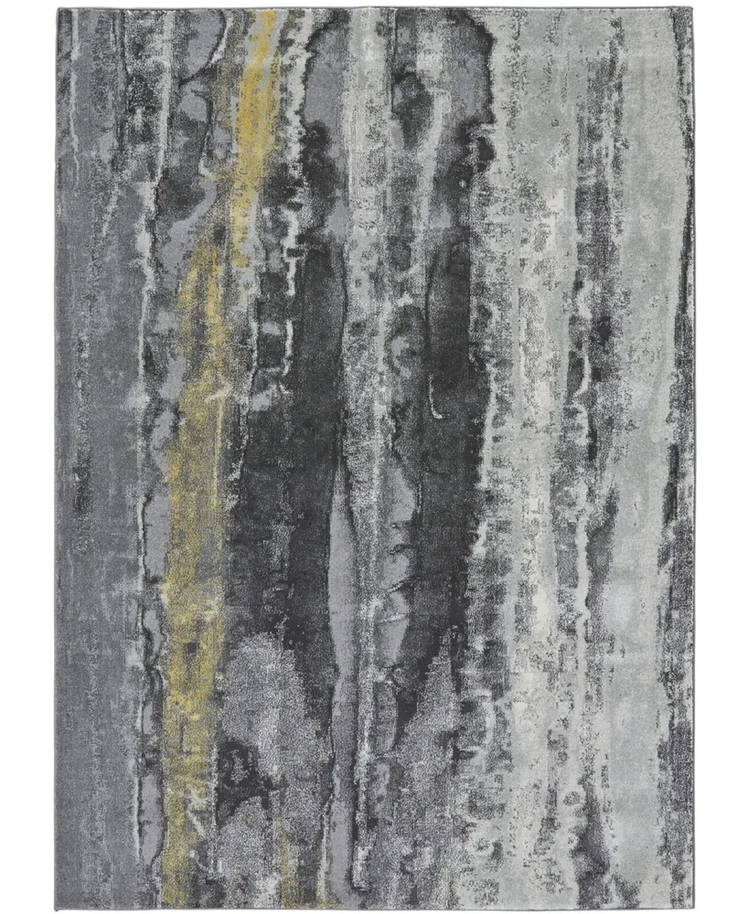 Feizy Bleecker R3606 Charcoal 6'7" x 9'6" Area Rug