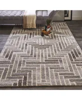 Feizy Asher R8768 Taupe 5' x 8' Area Rug