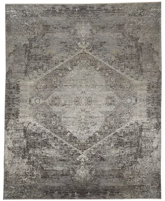 Feizy Sarrant R3963 Charcoal 4' x 5'3" Area Rug