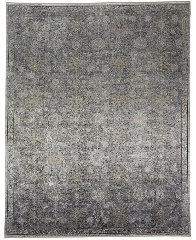 Feizy Sarrant R3965 Sand 4' x 5'3" Area Rug