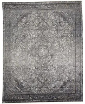 Feizy Sarrant R3967 Charcoal 4' x 5'3" Area Rug