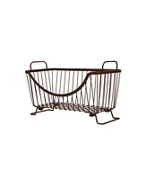 Spectrum Diversified Ashley Stackable Wire Basket with Raised Feet and Looped Handles, Small