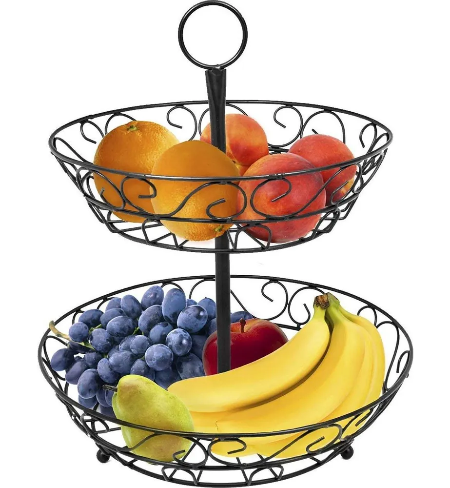 Sorbus 2 Tier Countertop Fruit Basket Holder Decorative Bowl Stand