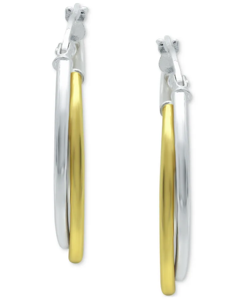 Giani Bernini Small Two-Tone Twist Hoop Earrings in Sterling Silver & 18K Gold-Plated Sterling Silver, 3/4", Created for Macy's - Two