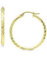 Giani Bernini Small Textured Hoop Earrings in 18k Gold-Plated Sterling Silver, 3/4", Created for Macy's