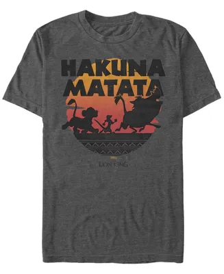 Fifth Sun Men's Disney The Lion King Hakuna Matata Sunset Silhouette Poster Short Sleeve T-shirt