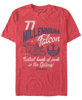 Fifth Sun Men's Star Wars Millennium Falcon Fly Retro Short Sleeve T-shirt