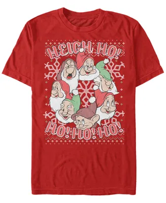 Fifth Sun Men's Disney Snow White All Dwarfs Christmas Short Sleeve T-shirt