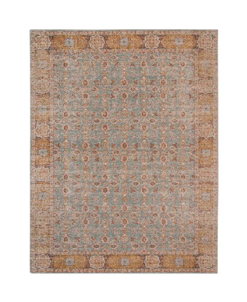 Amer Rugs Eternal Ete-27 Teal/ Gold 5'7" x 7'6" Area Rug