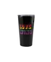 Double Wall 2 Pack of 20 oz Black Highballs with Metallic "Love Wins" Decal