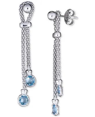 Swiss Blue Topaz Popcorn Link Drop Earrings (1-1/5 ct. t.w.) in Sterling Silver