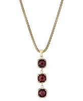 Lapis Lazuli Triple Drop Pendant Necklace 14k Gold-Plated Sterling Silver, 18 + 3" extender (Also Turquoise, Citrine, Amethyst, Garnet & Onyx)