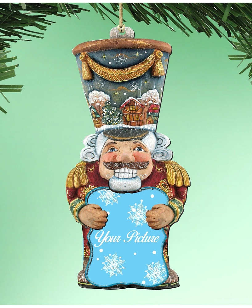 Designocracy Nutcracker Picture Frame Ornament Set of 2