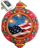 G.DeBrekht Hand Painted Scenic Ornament Patriotic Fireworks