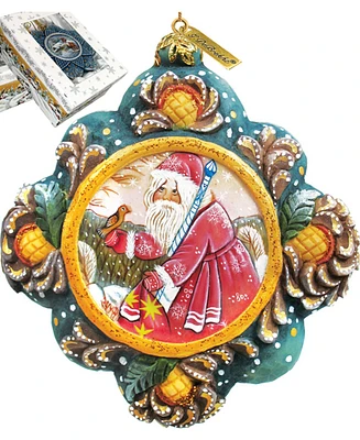 G.DeBrekht Hand Painted Scenic Ornament Quiet Time Santa