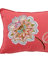 Levtex Sophia Applique Flower Embroidered Decorative Pillow, 14" x 18"