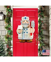 Designocracy Dentist Santa Christmas Door Hanger