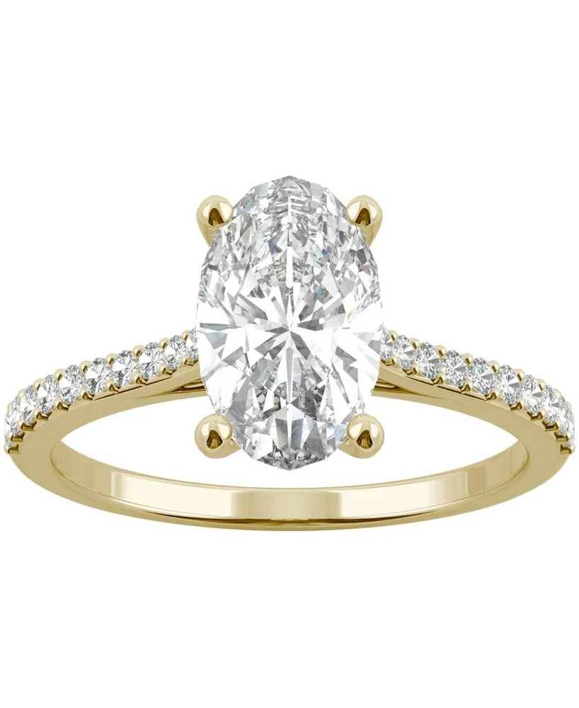 Charles & Colvard Moissanite Oval Engagement Ring (2-1/2 ct. t.w. Dew) 14k White Gold or Yellow