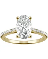 Charles & Colvard Moissanite Oval Engagement Ring (2-1/2 ct. t.w. Dew) 14k White Gold or Yellow