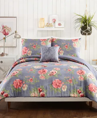 Alessia Floral 4-Piece King Comforter Set