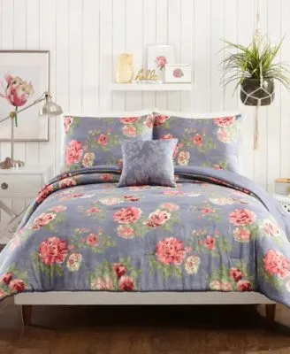 Jessica Simpson Alessia Floral 4 Piece Comforter Set Collection