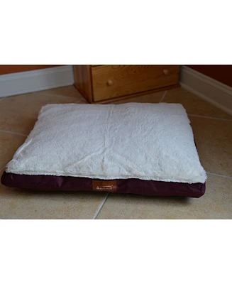 Armarkat M02HJH/Mb-x Extra Large Pet Bed Mat With Poly Fill Cushion & Removel Cover, Burgundy & Ivory