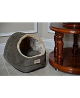 Armarkat Faux Suede Cozy Enclosed Cave Cat Kitten Sleeping Bed, 18"(L) X 12.5"(W) X 11.5"(H), C18HML/Mh, Laurel Green