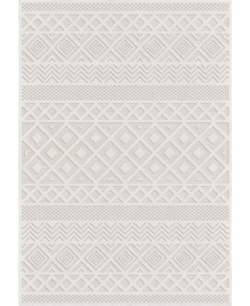 Closeout! Edgewater Living Bourne Coastal Diamond Neutral 9' x 13' Outdoor Area Rug