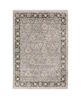 Jhb Designs Kumar Kum05 Gray and Blue 2'3" x 7'6" Runner Rug