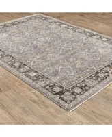 Jhb Designs Kumar Kum05 Gray and Blue 9'10" x 12'10" Area Rug