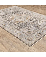 Jhb Designs Kumar Kum06 Gray and Blue 7'10" x 10'10" Area Rug