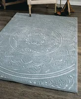 Closeout! Edgewater Living Ranch Mandala Bluestone 5'2" x 7'6" Outdoor Area Rug