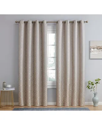 Hlc.me Mia Moroccan Tile 100% Complete Blackout Heavy Thermal Insulated Heat/Cold/Uv Absorbing Grommet Curtain Drapery Panels for Bedroom & Living Roo