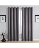 Hlc.me Siena Pattern 100% Complete Blackout Thermal Insulated Double Layer Window Curtain Grommet Panels for Living Room & Bedroom