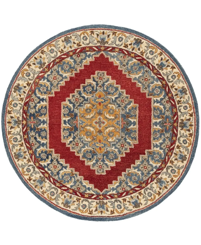 Safavieh Antiquity At505 Blue and Red 6' x 6' Round Area Rug