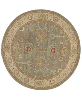 Safavieh Antiquity At314 Blue and Ivory 6' x 6' Round Area Rug