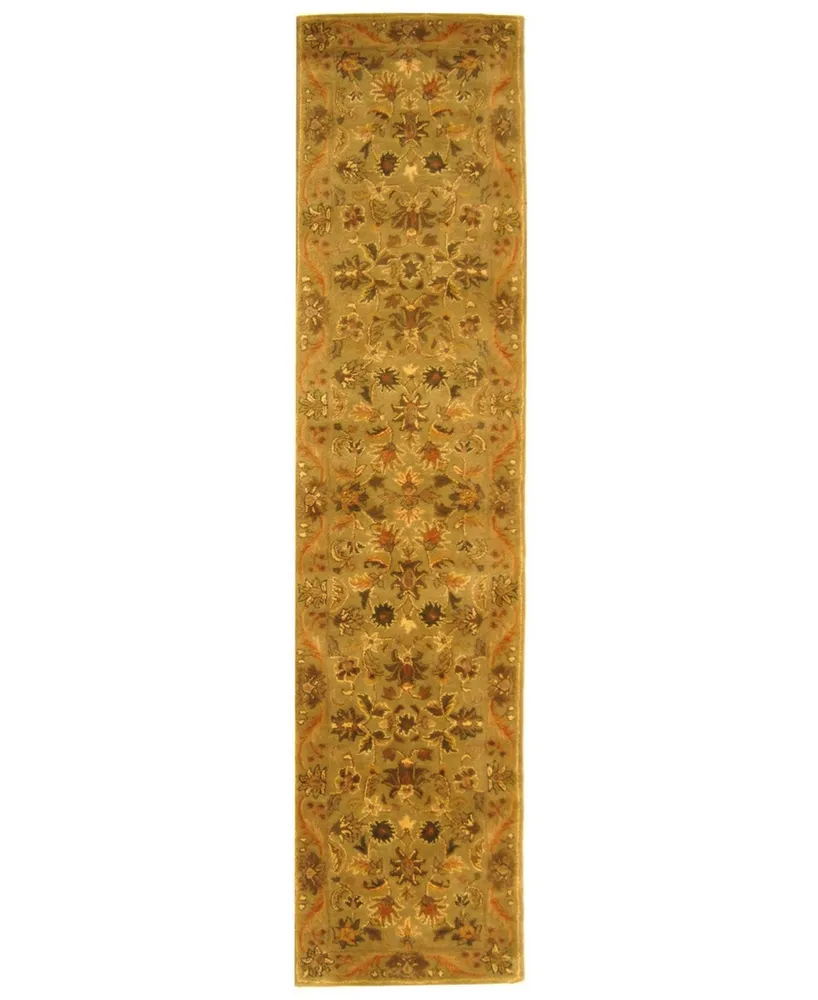 Safavieh Antiquity At52 Olive and Gold 2'3" x 20' Runner Area Rug