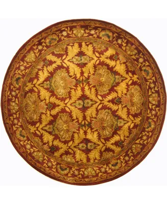 Safavieh Antiquity At54 Wine and Gold 3'6" x 3'6" Round Area Rug