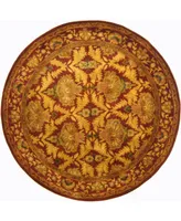 Safavieh Antiquity At54 Wine and Gold 3'6" x 3'6" Round Area Rug