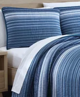 Nautica Coveside Blue Cotton Reversible -Piece Quilt Set