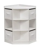 Badger Basket Corner Cubby Storage Unit with Four Reversible Baskets