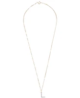 Diamond Initial Pendant Necklace (1/10 ct. t.w.) in 14k Gold, 17" + 1" Extender