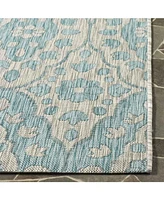 Martha Stewart Collection Tulip Medallion MSR4115 Gray and Aqua 9' x 12' Area Rug