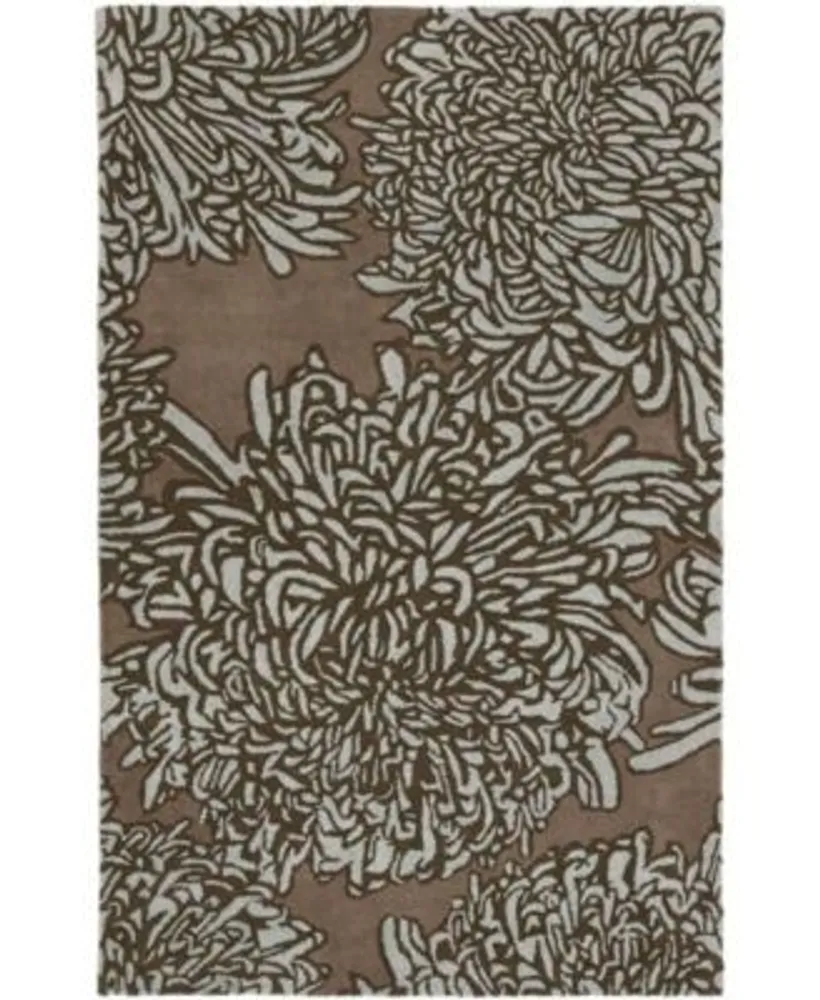 Martha Stewart Collection Chrysanthemum Msr4542g Driftwood Rug