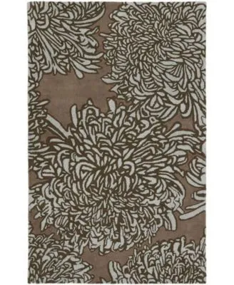 Martha Stewart Collection Chrysanthemum Msr4542g Driftwood Rug