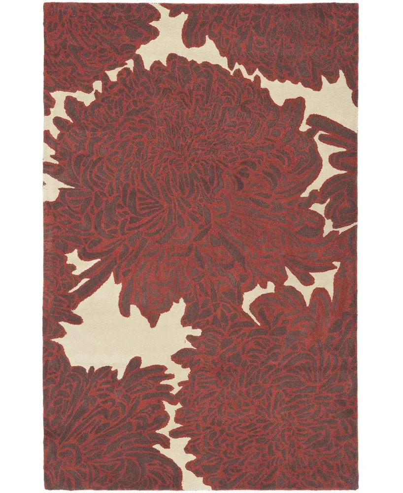 Martha Stewart Collection Chrysanthemum MSR4542C Paprika 8' x 10' Area Rug