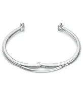 Swarovski Silver-Tone Crystal Cuff Bracelet