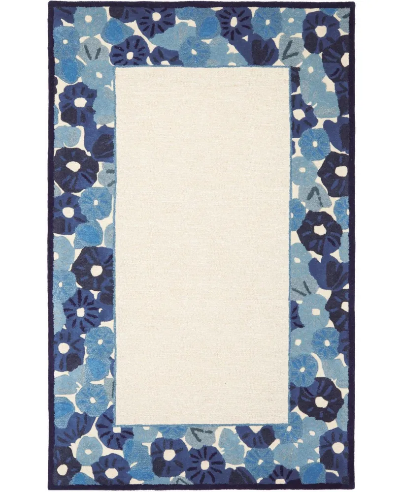 Martha Stewart Collection Poppy Border MSR3629A Azure 9' x 12' Area Rug