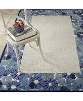 Martha Stewart Collection Poppy Border MSR3629A Azure 4' x 6' Area Rug